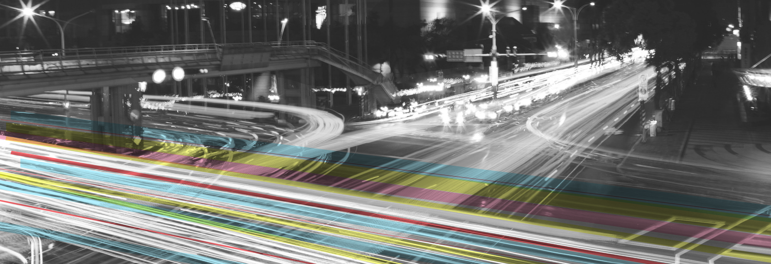 Long exposure image of a freeway