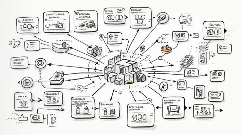 hand drawn diagram of multiple API integration