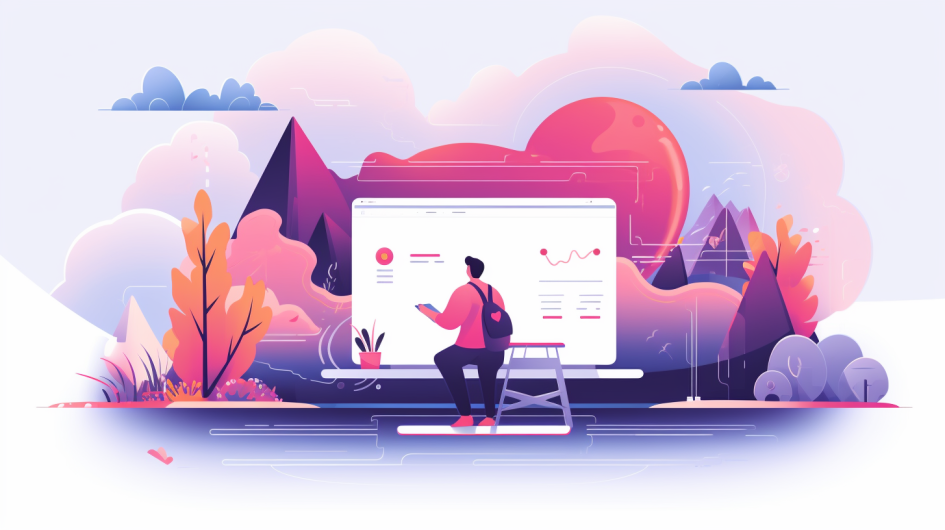 flat illustration, Build a Website