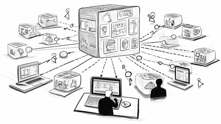hand drawn diagram of multiple API integration